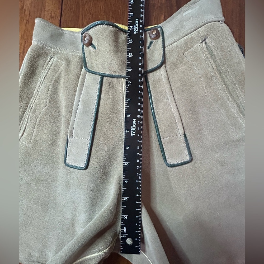 Vintage Size 12 Small Leather Suede Lederhosen Short - Picture 6 of 7